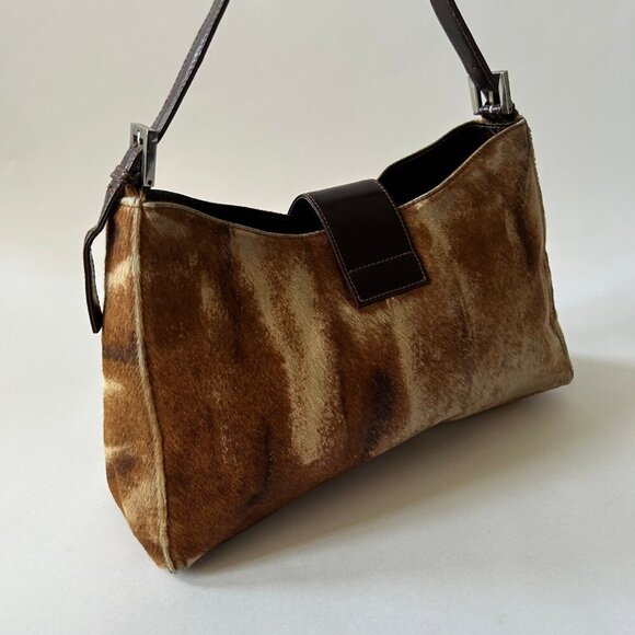 FENDI PONY HAIR BAGUETTE FLAP BAG - Picture 8 of 15